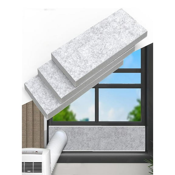 3 PCS Insulated Foam Panels For Portable AC Window Seal Kit Sturdy & Thick Air Conditioner Insulating Panel Adjustable AC Window Seal Panels For Seal Heat Fill Reduce Noise