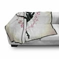 thumbnail image 3 of Ballet Soft Flannel Fleece Throw Blanket, Silhouette of a Woman Ballet Dancer on Stage with Soft Paintbrush Marks, Cozy Plush for Indoor and Outdoor Use, 60" x 80", Black Pink Ivory, by Ambesonne, 3 of 6
