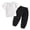O10-Black, variant on Toddler Outfits For Boy 18-24 Months Short Sleeve Button Tops Pants 2 Pieces Solid Color Coordinates Match Set Casual Playsuit Brown