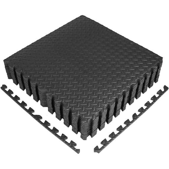 TDCHINGES Foam Flooring Tiles, Home Gym Mat 24 inch x 24", 12 Pack Black