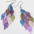 thumbnail image 6 of YYKihy 1 Pair Dangle Earrings Long Hanging Metal Drops For Women Lightweight Layered Dangling Leaves, 6 of 8
