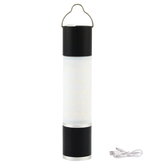 LED Camping Tent Light USB Rechargeable and Battery Powered Portable Lantern Flashlight for Camping Hiking Emergency Outage Black