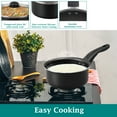 thumbnail image 4 of Mainstays 3 Piece Non-Stick Sauce Pans, Black, Set Includes 1Quart & 2Quart Sauce Pan with Single Lid, 4 of 6