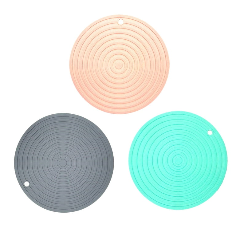 Desk Placemat, Large Size Table Desk Placemats Round Silicone Coaster Bowl Pad Dish Plate Mat Kitchen Non-Slip Heat Resistant Insulation Table Mat