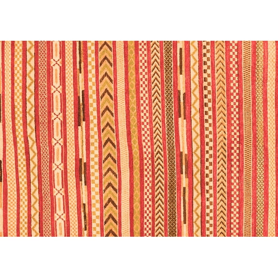 Ahgly Company Indoor Rectangle Abstract Orange Modern Area Rugs, 7' x 10'