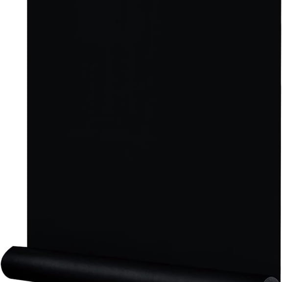 24"x394" Black Wallpaper Peel and Stick Black Contact Paper Matte Solid Textured Self Adhesive Removable Thick Vinyl Film Roll for Cabinets Bedroom Wall Decoration