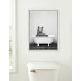 thumbnail image 5 of Kate and Laurel Sylvie Bear in the Tub Framed Canvas Wall Art by Amy Peterson Art Studio, 18x24 White, Black and White Animal Art Bathroom Wall DÃ©cor, 5 of 6