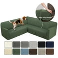 thumbnail image 3 of HDCAXKJ Sectional Couch Covers L Shaped Sofa Cover Stretch Jacquard Corner Sofa Covers for Living Room Non Slip Sectional Couch Slipcovers Furniture Protector,Extra Large,Army Green, 3 of 10