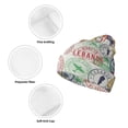 thumbnail image 3 of Lsque Travel Stamp Pattern Knitted Beanie, Unisex Winter Hat, Knit Hat Winter Beanies Thick Fisherman Beanies Cuffed Plain Skull Caps, 3 of 6