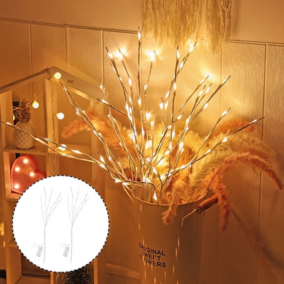 LOLIPPYY 2-Pack Birch Branch LED Lights for Vase, Decorative Branch Lighting, Unique Ambient Scene Decor