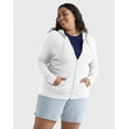 thumbnail image 6 of Hanes Just My Size Women's Full-Zip Slub Hoodie (Plus ) White 3X, 6 of 6