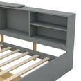 thumbnail image 6 of Twin Corner Bed Frame with Storage Bookcase, Twin Daybed with Storage Drawers Underneath, Bed Unit with L-Shaped Headboard, Gray, 6 of 9