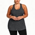 thumbnail image 5 of Women's Plus Size Racerback Tank Tops U Neck Cutout Back Sleeveless Workout T Shirts Loose Fit Running Athletic Yoga Shirts Dark Gray, 5 of 9