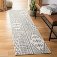 thumbnail image 2 of SAFAVIEH Marbella Jean Abstract Geometric Polyester Runner Rug, Grey/Ivory, 2'3" x 8', 2 of 6
