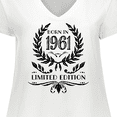 thumbnail image 4 of Inktastic Born in 1961 Limited Edition Women's Plus Size V-Neck T-Shirt, 4 of 5