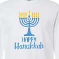 thumbnail image 4 of Inktastic Happy Hanukkah with Blue Menorah Long Sleeve T-Shirt, 4 of 5