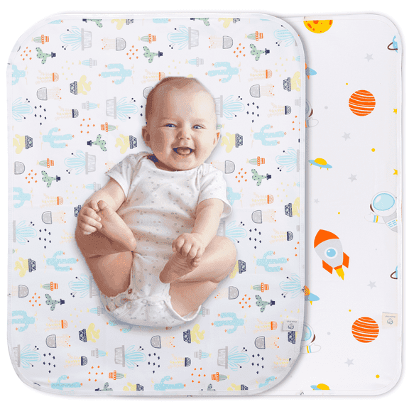 Asung Baby Changing Pad Waterproof 37.5x27.5 inch Portable Diaper Changing Mat Liners 2 Pack