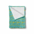thumbnail image 2 of Lemons Soft Flannel Fleece Throw Blanket, Minimalistic Design of Multisize Tiny Lemon Continuous Pattern, Cozy Plush for Indoor and Outdoor Use, 70" x 90", Sky Blue and Yellow, by Ambesonne, 2 of 6