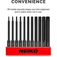 thumbnail image 3 of NEIKO 01149A Torx Head Drill Bit Set, 11-Piece Sizes TT6 to TT40 | Tamperproof Magnetic Torx Bits | 3 Quick Release Shanks | Premium S2 Steel | Compatible with Power Drills and Impact Drivers, 3 of 6