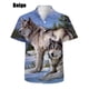 thumbnail image 4 of Camisas de manga corta con estampado 3D de animales y lobos, estilo moderno y moderno, con botones gráficos, para hombre, 4 of 5