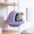 thumbnail image 4 of Nido de Peluche Colgante para Loros y Aves Pequeñas: Acogedora Casita para Dormir con Diseño de Hamaca Tejida a Mano para Jaula, Refugio Interior de Tela Suave para Descansar., 4 of 6
