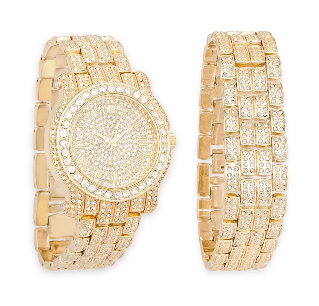 techno pave gold watch price