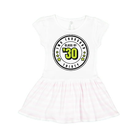 

Inktastic Class of 2030 in Black Circle with Stars Gift Toddler Girl Dress