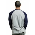 thumbnail image 2 of Top Pro Men's Long Sleeve Raglan Baseball Tee - Navy Light Grey, 2 of 2
