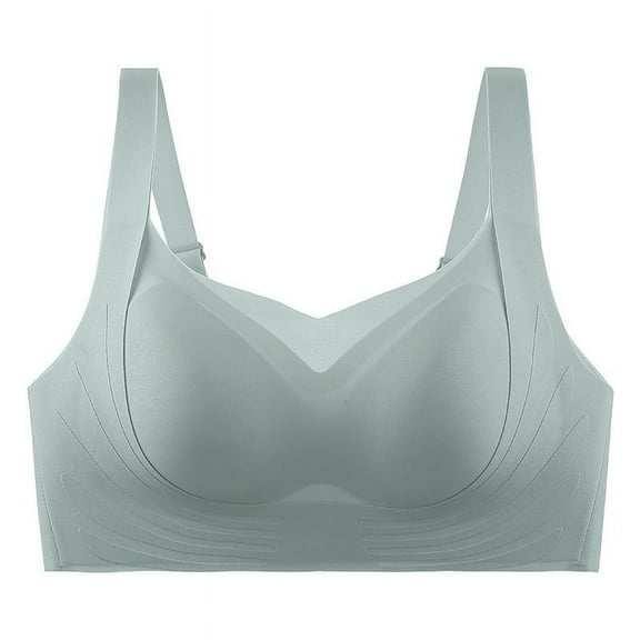 Yunmei Sports Bras for Women Women's Comfortable and Traceless Chest Gathered Without Rings Soft Support Collar Closure Anti Drop Bra Seamless Bras for Women Green L