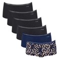 thumbnail image 1 of Sloggi braguitas de mujer, pack de 6 - GO Crush Short C6P, braguitas, algodón elástico Negro/Azul XL (X-Large), 1 of 7