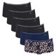 thumbnail image 1 of Sloggi braguitas de mujer, pack de 6 - GO Crush Short C6P, braguitas, algodón elástico Negro/Azul XL (X-Large), 1 of 7