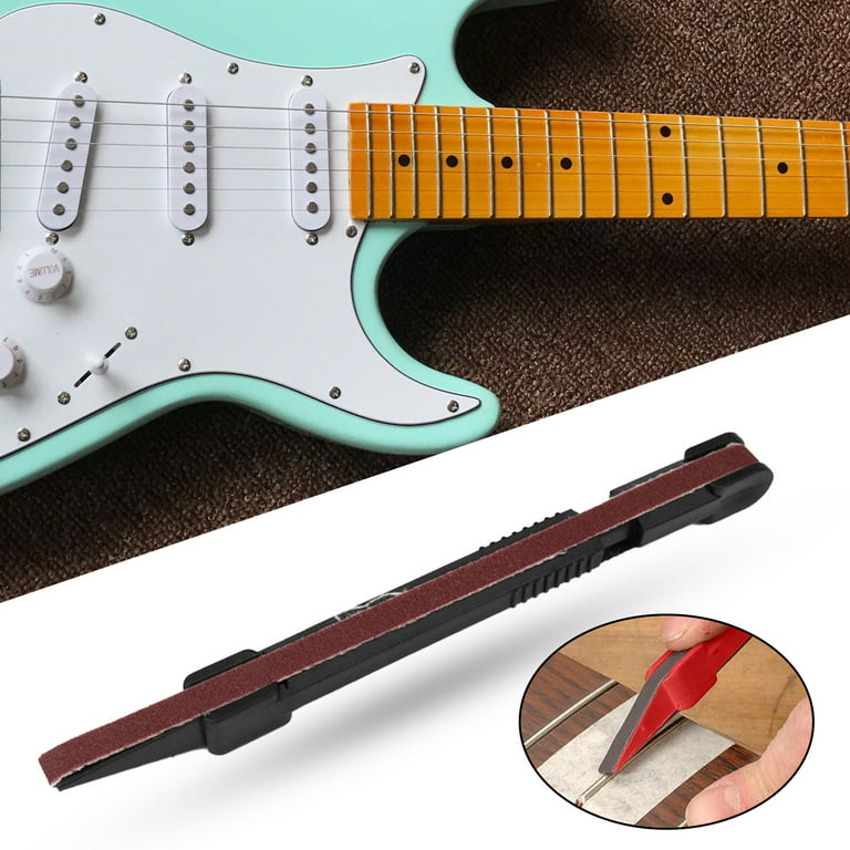 LeKY Fret Polishing Pen Solid Smoothing Surface Ergonomics Guitar Polish  Pen Fret Dressing File Tool for Instrument Black 