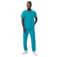 thumbnail image 5 of Adar Addition Go-Everyday Scrub Set For Men - Stylish Scrub Top & Cargo Scrub Pants - A9800 - Teal Blue - XS, 5 of 7