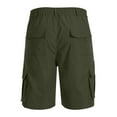 thumbnail image 4 of Men Casual Fashion Solid Shorts with Multi-pocket Button Zipper Elastic Waist Shoort Pants, 4 of 7