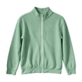 thumbnail image 4 of Boys Girls Corduroy Jackets Solid Color Zipper Long Sleeve Stand Collar Outerwear Kids Fall Winter Trendy Casual Outfits Mint Green 12-13 Years, 4 of 7