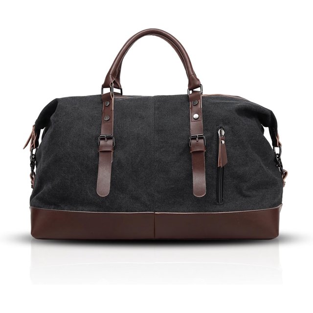 Bolsa de viaje de lona, bolsa de deporte, bolsa de gimnasio, bolsa de playa, bolsa portátil para hombres y mujeres, bolsa de hombro para actividades al aire libre, bolsa cruzada negra