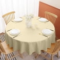 thumbnail image 2 of Round Tablecloth, Waterproof & Stain Resistant Table Cloth Wrinkle Free Fabric Washable 210GSM Polyester Table Cover for Spring/Party/Outdoor - 60 inch,White, 2 of 6