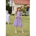 thumbnail image 6 of Arshiner Girls Boho Dress Tween Summer Wedding Formal Casual Party DressesPurple Teen Size 14-16, 6 of 6