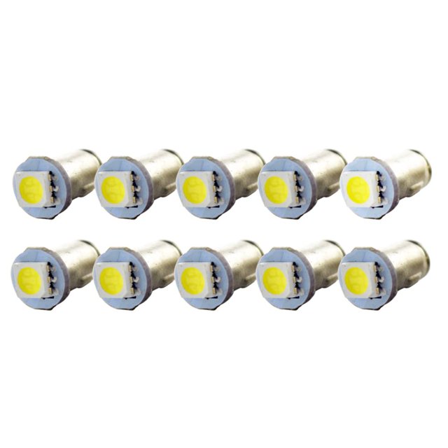 Ruiandsion 10pcs 6V BA7S LED Dashboard Light Bulbs 5050 1SMD 30lm White for Dashboard Light Indicator Light Instrument Panel Light,Negative Earth