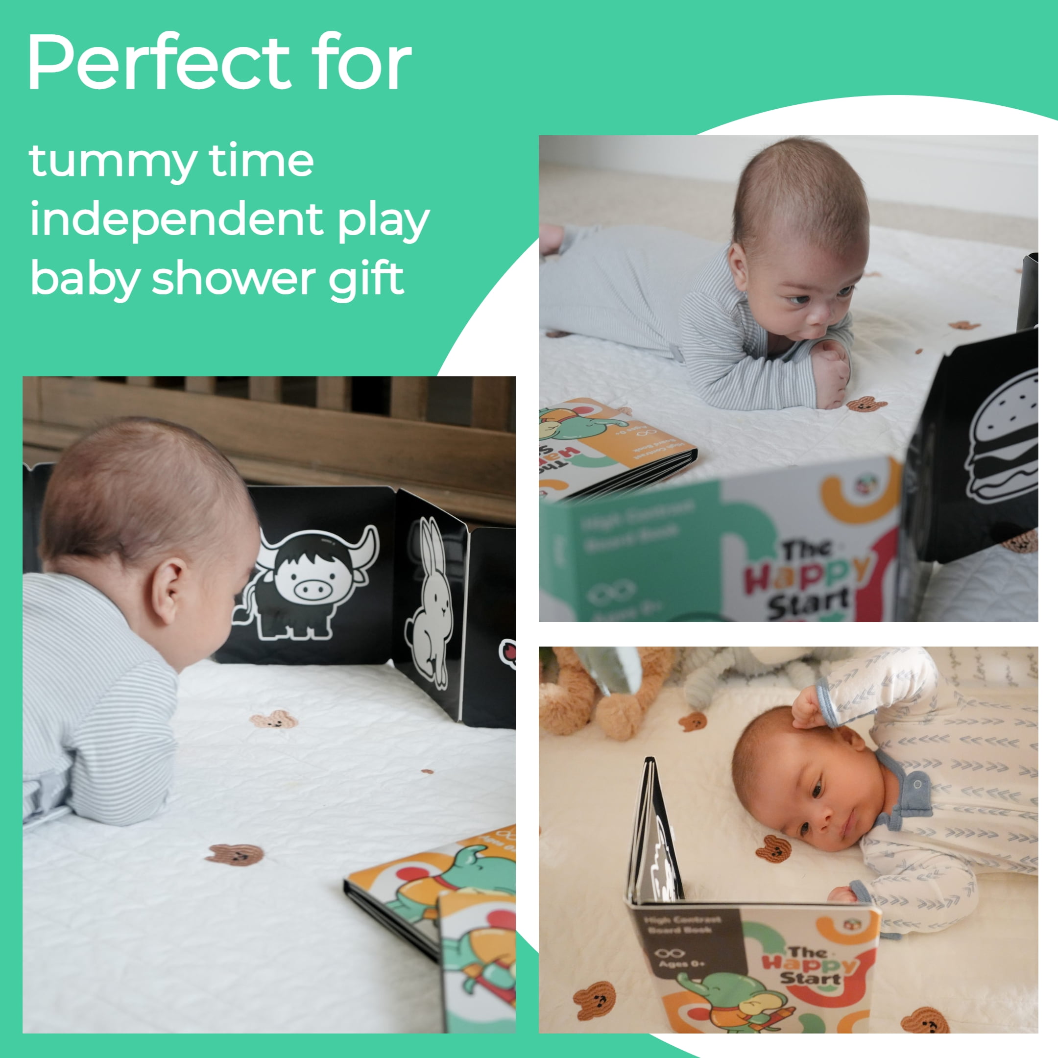 The Happy Start Award-Winning High Contrast Board Book for Infants (3-pack)