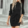 thumbnail image 4 of Sweater Dress for Women Ribbed Knit Fitted midi Sexy Fall Winter Bodycon Cowl Neck Dresses, 4 of 5