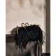 thumbnail image 3 of Bolso de mano Tessco para mujer, con plumas de avestruz, esponjoso, negro, 3 of 6