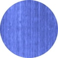 thumbnail image 1 of Ahgly Company Machine Washable Indoor Round Abstract Blue Contemporary Area Rugs, 8' Round, 1 of 4