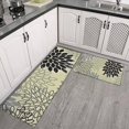 thumbnail image 2 of Gray Floral and Petal Pattern Kitchen Rugs Sets Of 2,Anti Fatigue Kitchen Mat Rugs Non Slip Washable,Decorative Kitchen Floor Mats for Kitchen,Sink,Laundry,17"x30"+17"x47", 2 of 7