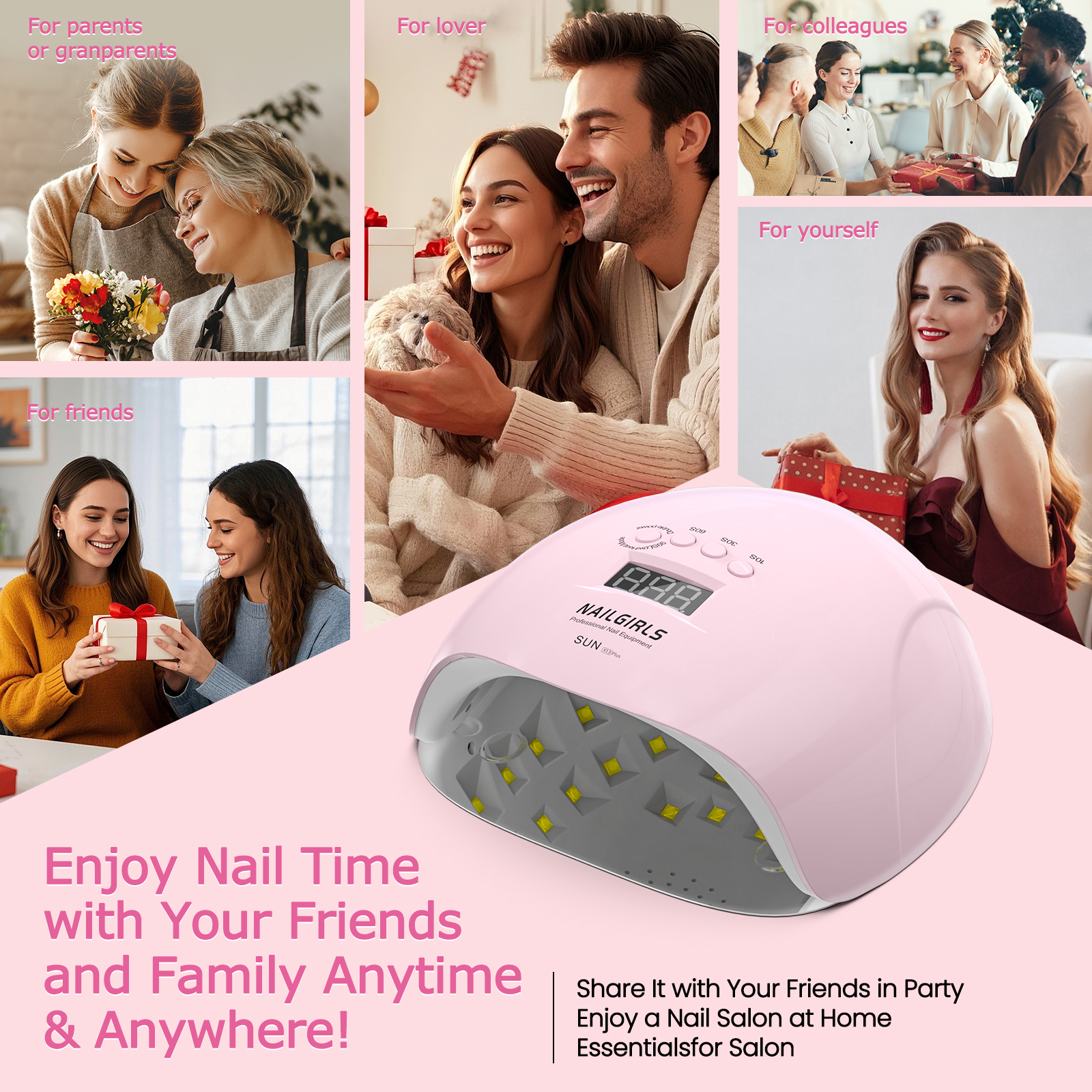 NAILGIRLS 150W UV LED Nail Lamp Pink photo 4