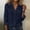 *Navy, variant on Womens V Neck Roll up Sleeve Button Down Blouses Tops,Casual Cotton Work shirt Navy,Womens Plus M