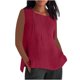 thumbnail image 3 of Top de manga larga,Blusa plisada sin mangas para mujer, cuello redondo, efecto lino, corte holgado, poliéster, ropa informal para uso diario, sopatenor, 3 of 7