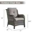 thumbnail image 2 of Gymojoy Wicker Patio Chairs Set of 2, Outdoor Lounge Chairs with Cushions for Porch Balcony Backyard, Grey Wicker and Grey Cushions, 2 of 11
