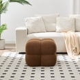 thumbnail image 3 of Zesthouse 20.9″ Wide Boucle Ottoman, Modern Foot Stool, Square Upholstered Tufted Ottoman Coffee Table, Extra Seating for Living Room Bedroom, Brown, 3 of 14