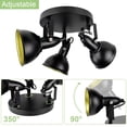 thumbnail image 2 of DingLiLighting Industrial Ceiling Spotlight Fixture, Round Flush Mount Track Lamp for Kitchen,Adjustable 3-Light Track Lighting for Hallway, Bedroom, Closet Room, Porch E12 Base, 2 of 7